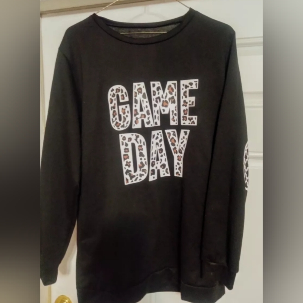 Leopard print long sleeve "game day" shirt
